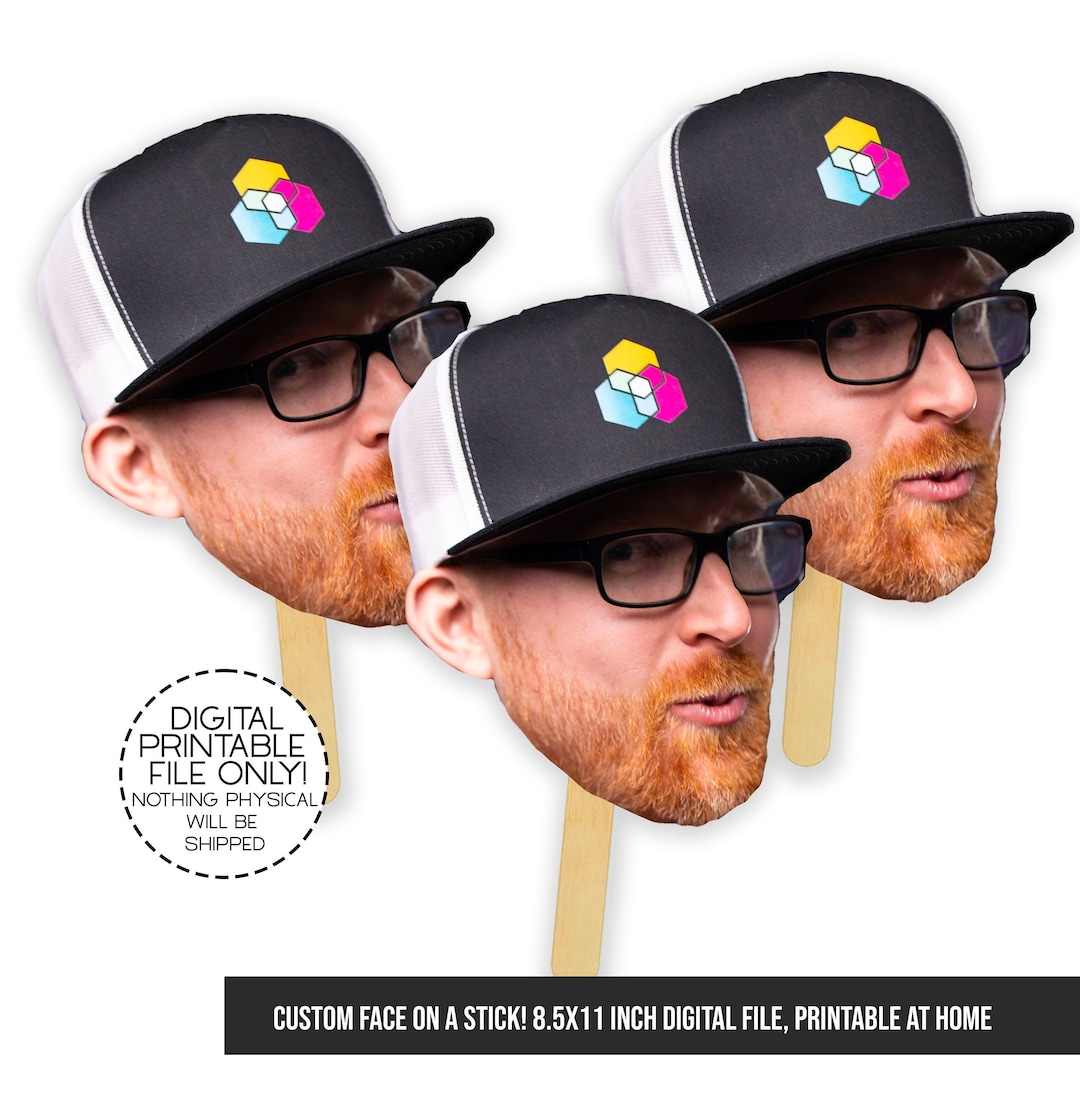 Custom Face Stick, Personalized Face on a Stick Prop, Photo Face Stick