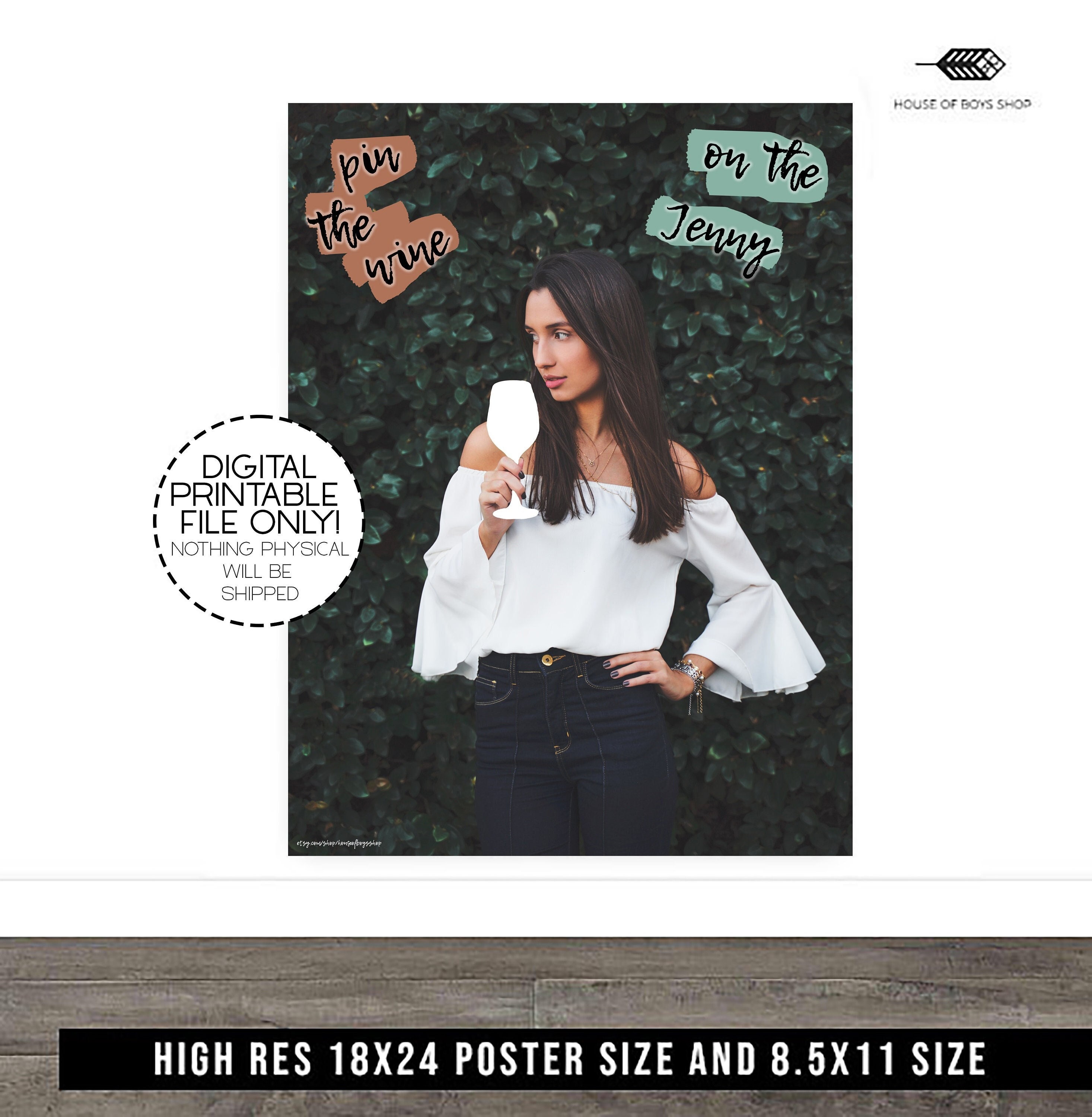 Custom Pin the Tail Game Pin the Wine Birthday Party Game Etsy