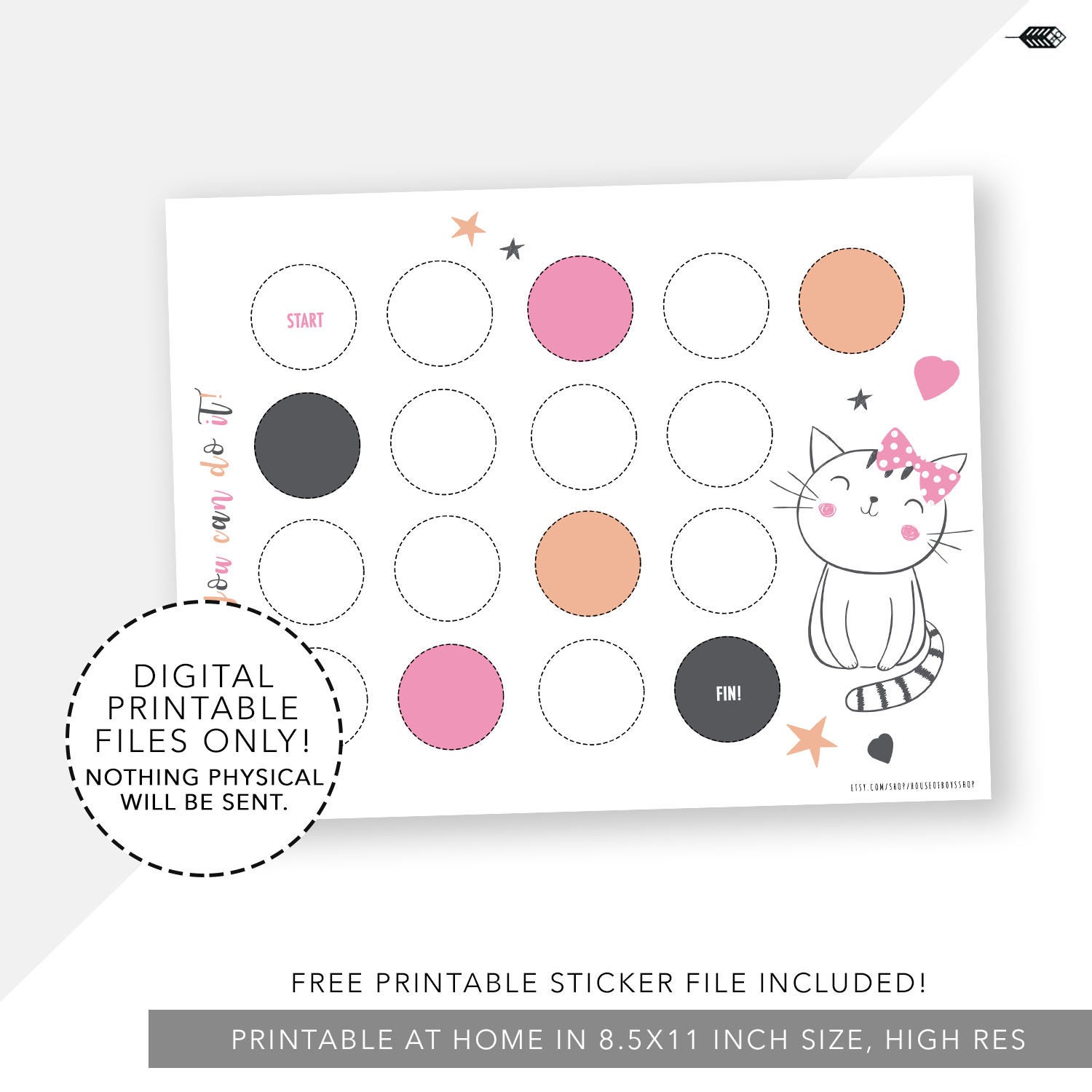 Kitty Cat Reward Chart Printable Incentive kitty Reward Chart Etsy
