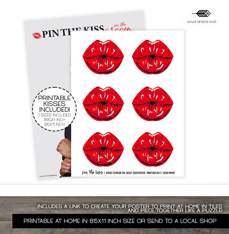 Custom Pin the Tail Game AFRICAN AMERICAN Pin the Kiss Etsy