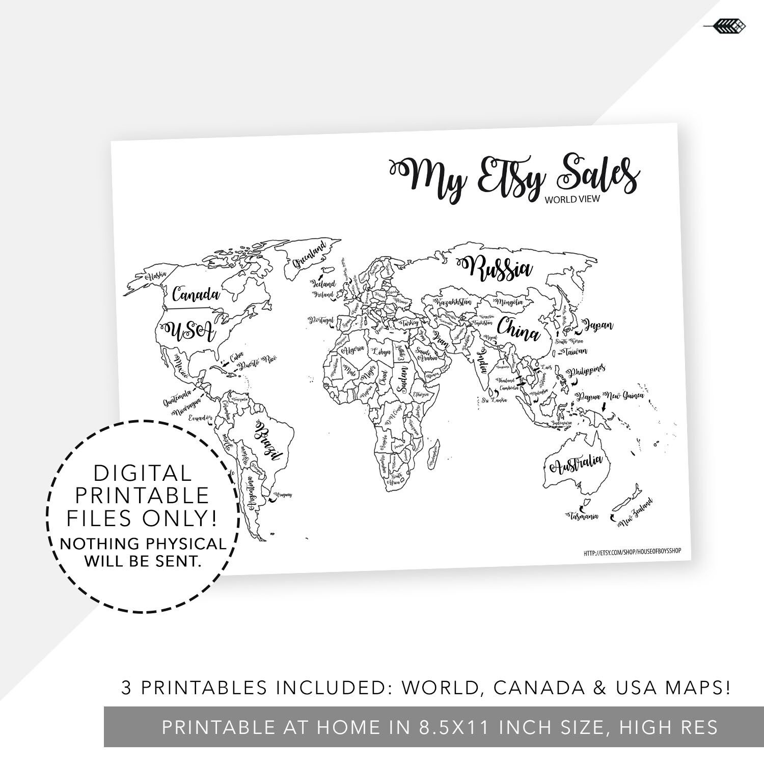 Printable Sales Map - Etsy