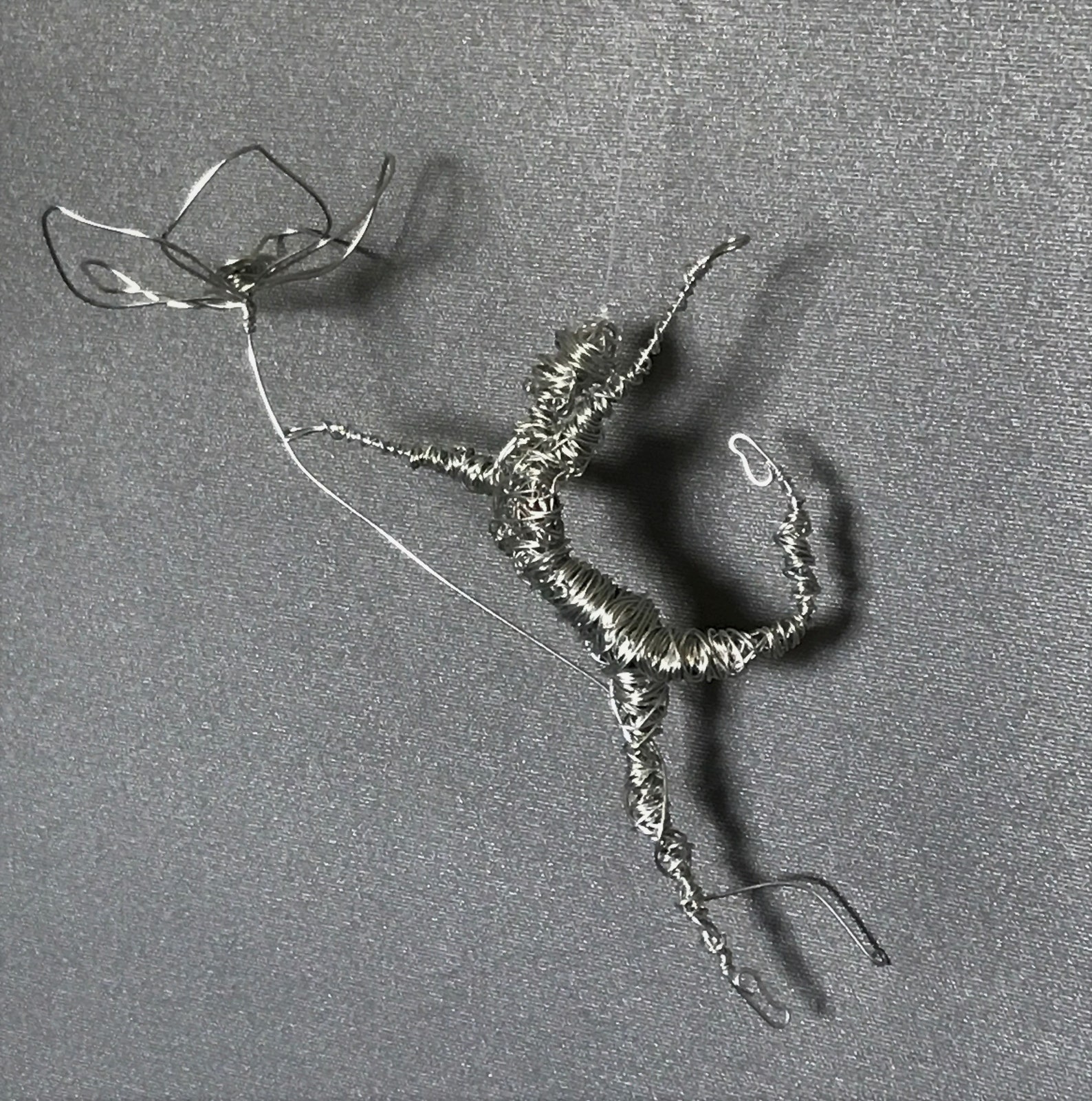 Handmade Sculpture Art Dancing Wire Figurine With Wire Flower Etsy