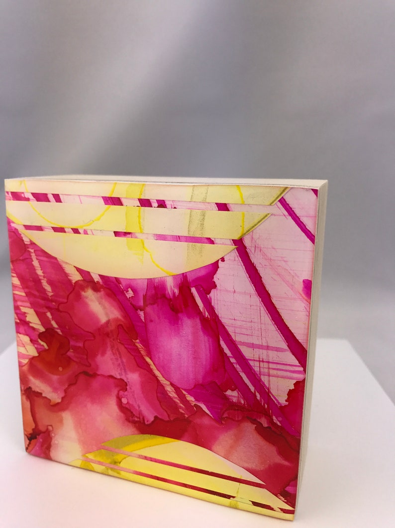 Alcohol Ink Art Resin On Wood Panel Fluid Art Abstract Etsy