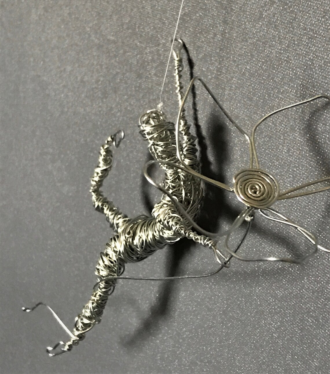 Handmade Sculpture Art Dancing Wire Figurine With Wire Flower Etsy