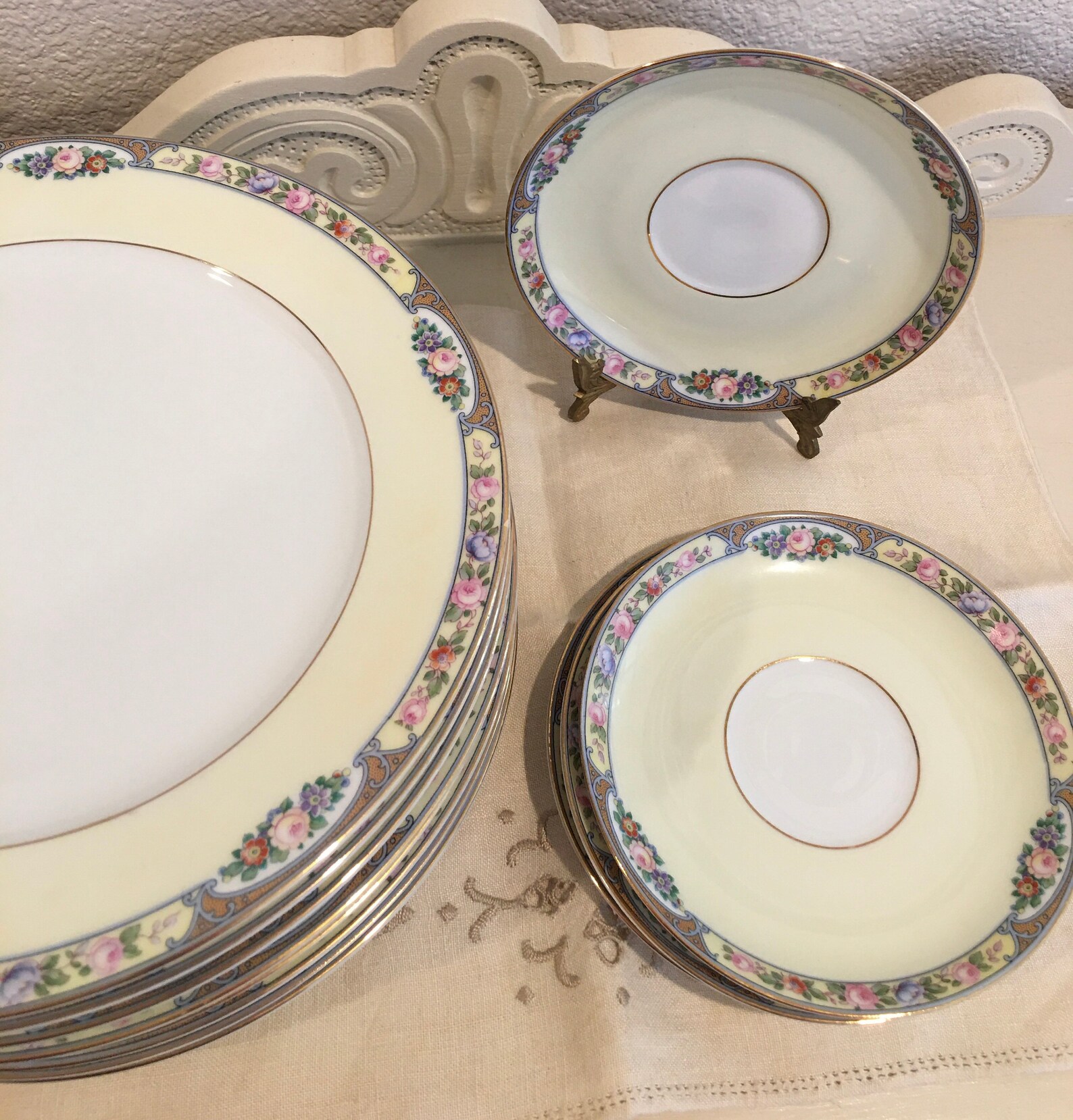 Vintage Thomas Bavaria Saucers Floral Pattern 1930s Set of 4 Etsy
