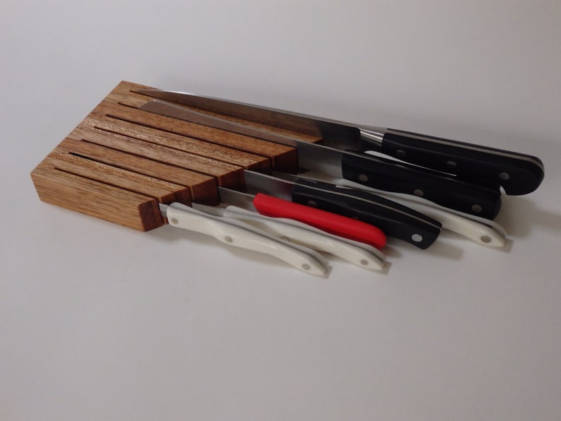 In Drawer Knife Block Knife Block Drawer Compact Knife Etsy