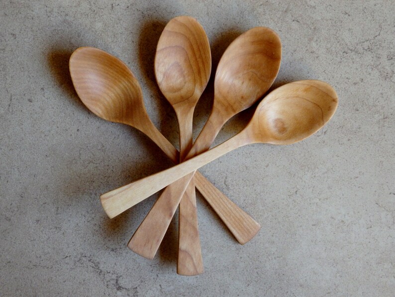 The Wooden Teaspoon in Maple, Dip or Garnish Serving Spoon, Oryoki Spoon, Thank-you Gift, Coffee or Tea Scoop, Sugar Spoon, Camp Spoon image 3