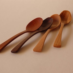 The Wooden Teaspoon in Cherry, Hospitality/Thank You Gift, Coffe or Tea Scoop, Dip Ladle, Oryoki Spoon, Backpacking Gift, Conversation Piece image 5