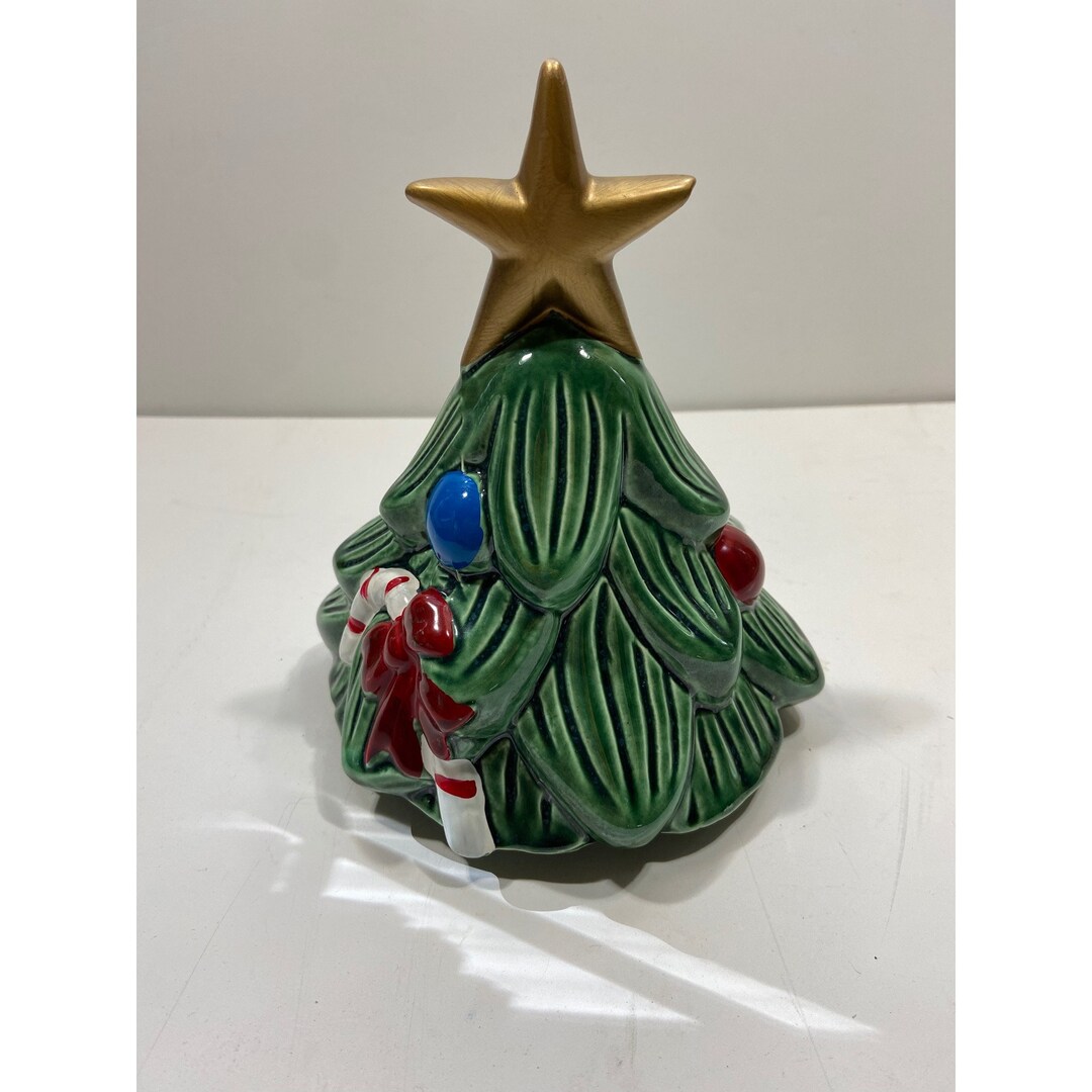 Vintage Christmas Tree Cookie Jar 1990 Taiwan ROC Ceramic Etsy