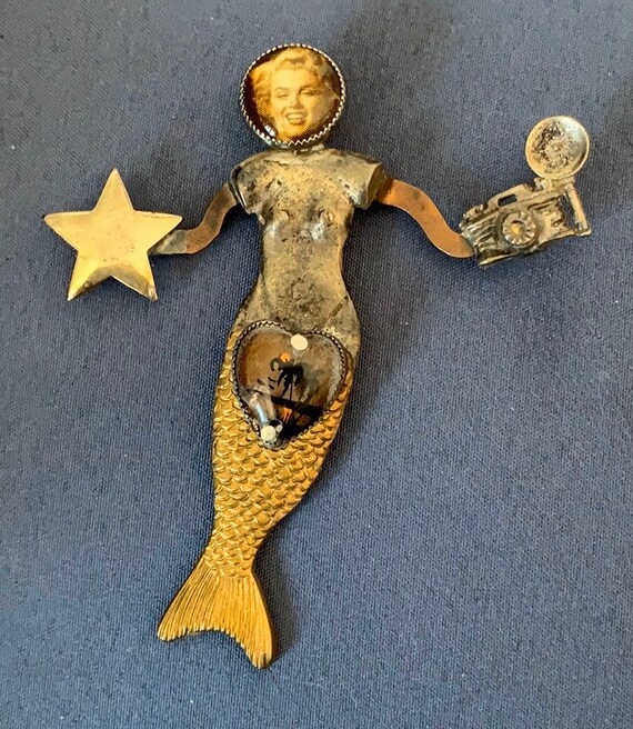 Marilyn Monroe Mermaid VIntage Brooch