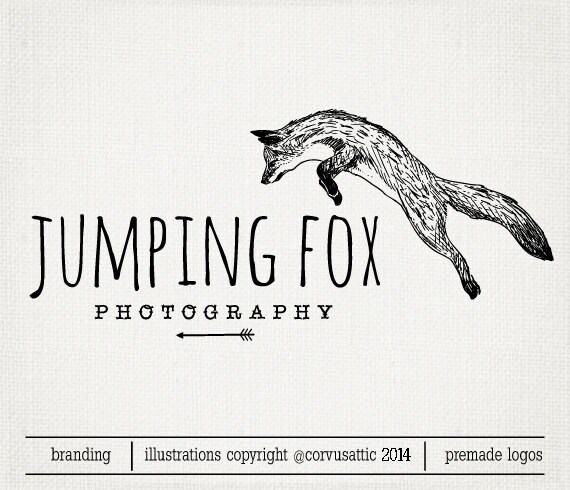 Jumping Fox Photography Logo Eps And Png File Watermark Etsy