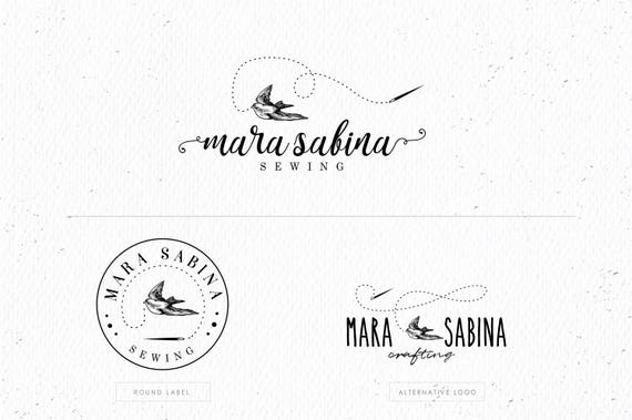 Bird Sewing Crafting Logo Eps And Png File Watermark Etsy