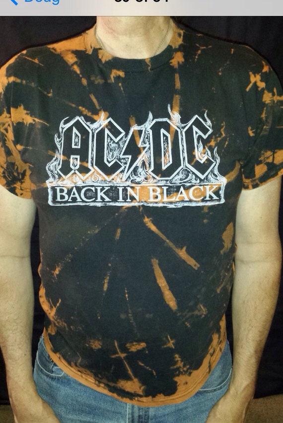 Items similar to Unisex Bleach Dyed AC/DC Shirt on Etsy