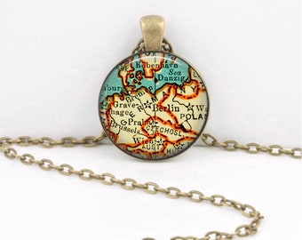 Germany Country Map Shape Pendant Keychain