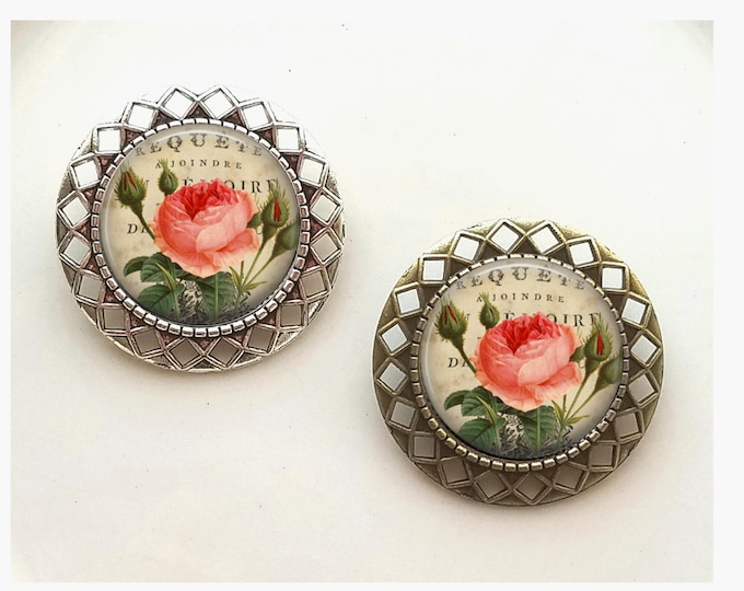 Victorian Rose Vintage-y Brooch Jewelry Scarf Clip Pin Badge Jewelry Vintage Gift