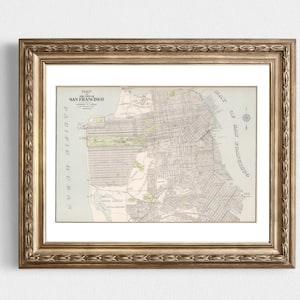 San Francisco, California, Vintage Map Instant Download - 1901 - Printable Map, Home Library, Home Decor,  Wall Art, Antique Map