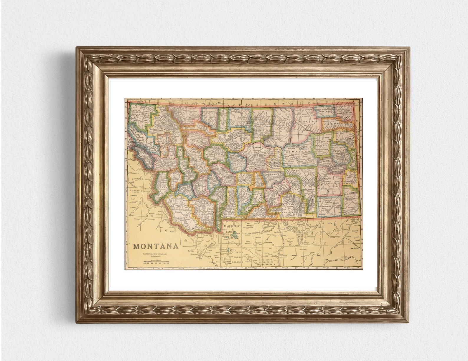 Montana Vintage Map Instant Download 1927 Printable Map, Home Library ...