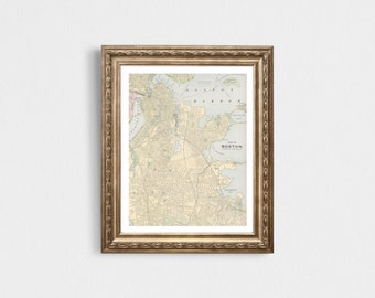 Boston, MA Vintage Map Instant Download - 1901 - Printable Map, Home Library, Home Decor,  Wall Art, Antique Map