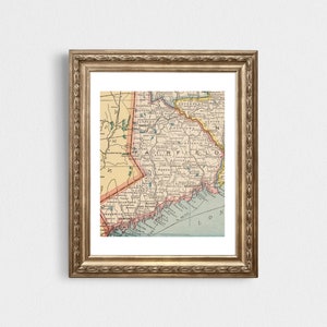 Fairfield County, Connecticut CT Vintage Map Instant Download - 1927 - Printable Map, Home Library, Home Decor,  Wall Art, Antique Map