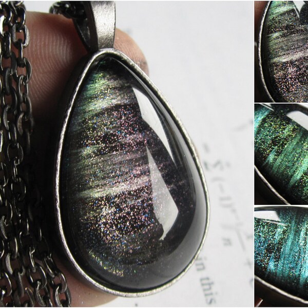 Anthropic - Teardrop Necklace - Science necklace - Galaxy necklace - Physics jewelry - Nebula jewelry - Space jewelry - Science jewelry