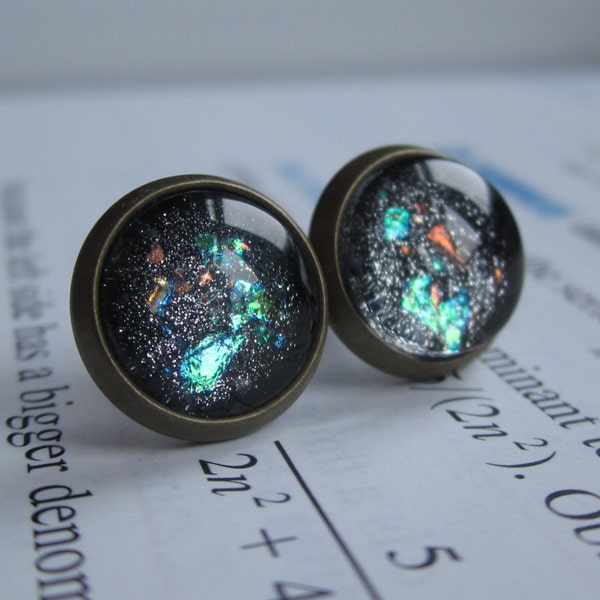 Eigenheit - Ohrring Ohrstecker - Wissenschaft Schmuck - Wissenschaft - Galaxie Schmuck - Physik Ohrringe - gefälschte Stecker - Stecker-Ohrringe - Nebel