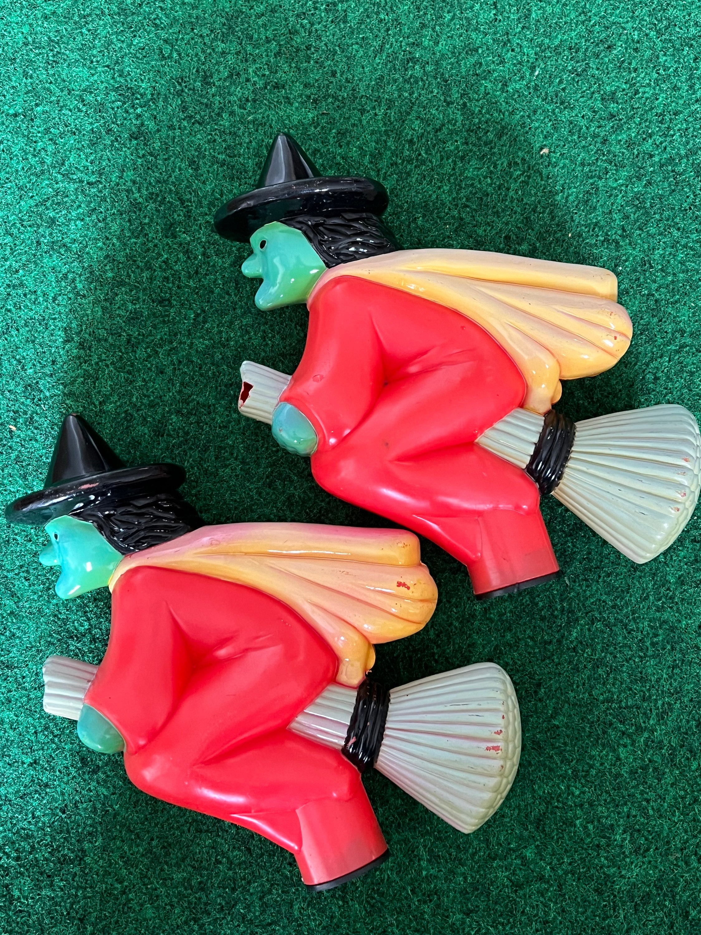Rare Vintage Halloween Witch Blow Mold Set of 2 Etsy