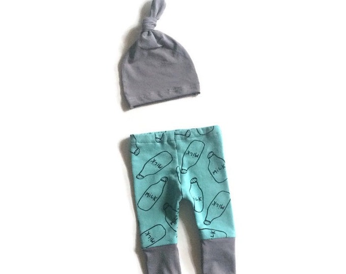 Mint Milk Newborn Boy Pants and Hat Set, Take Home Outfit Etsy
