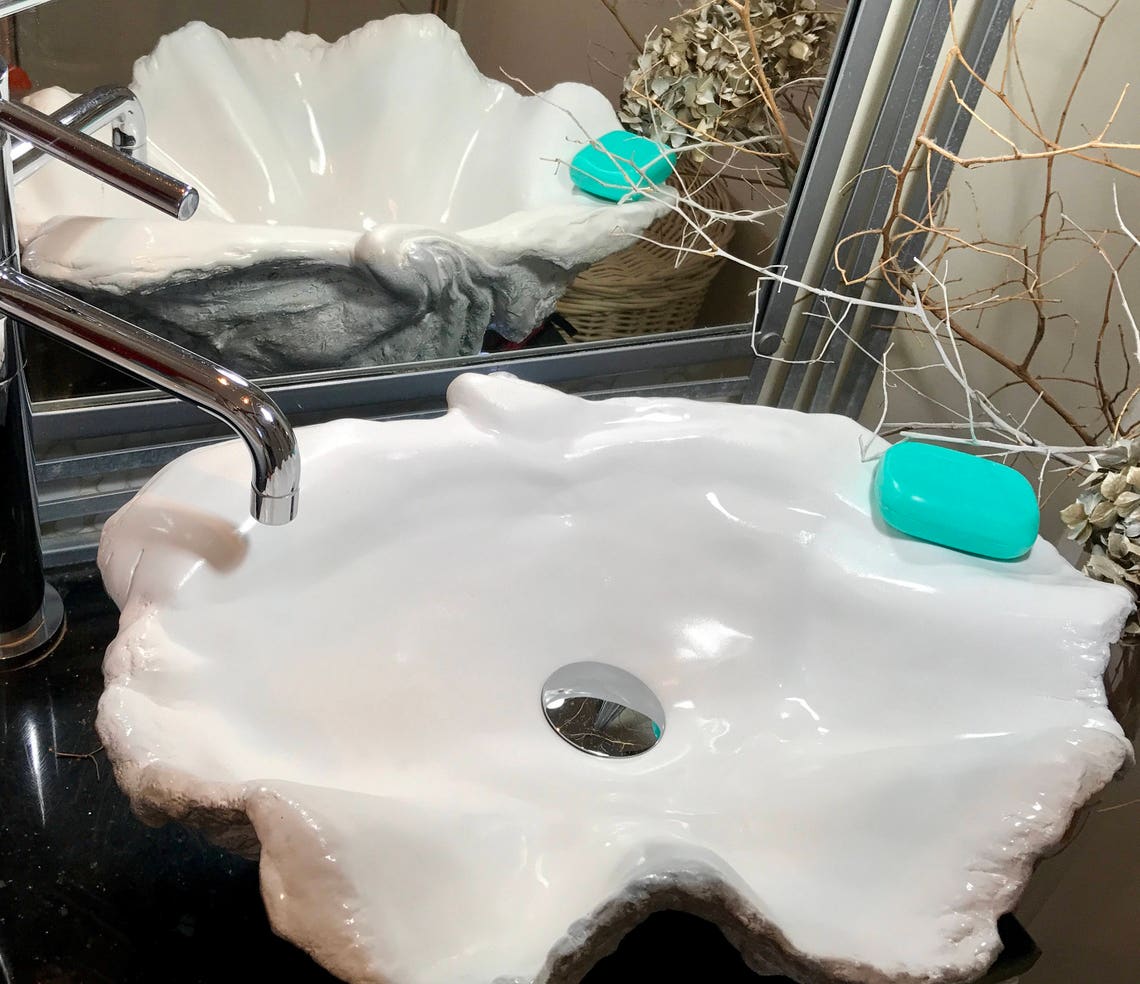 Giant Clam Shell Bathroom Sink Wash Basin Vessel Bowl Etsy