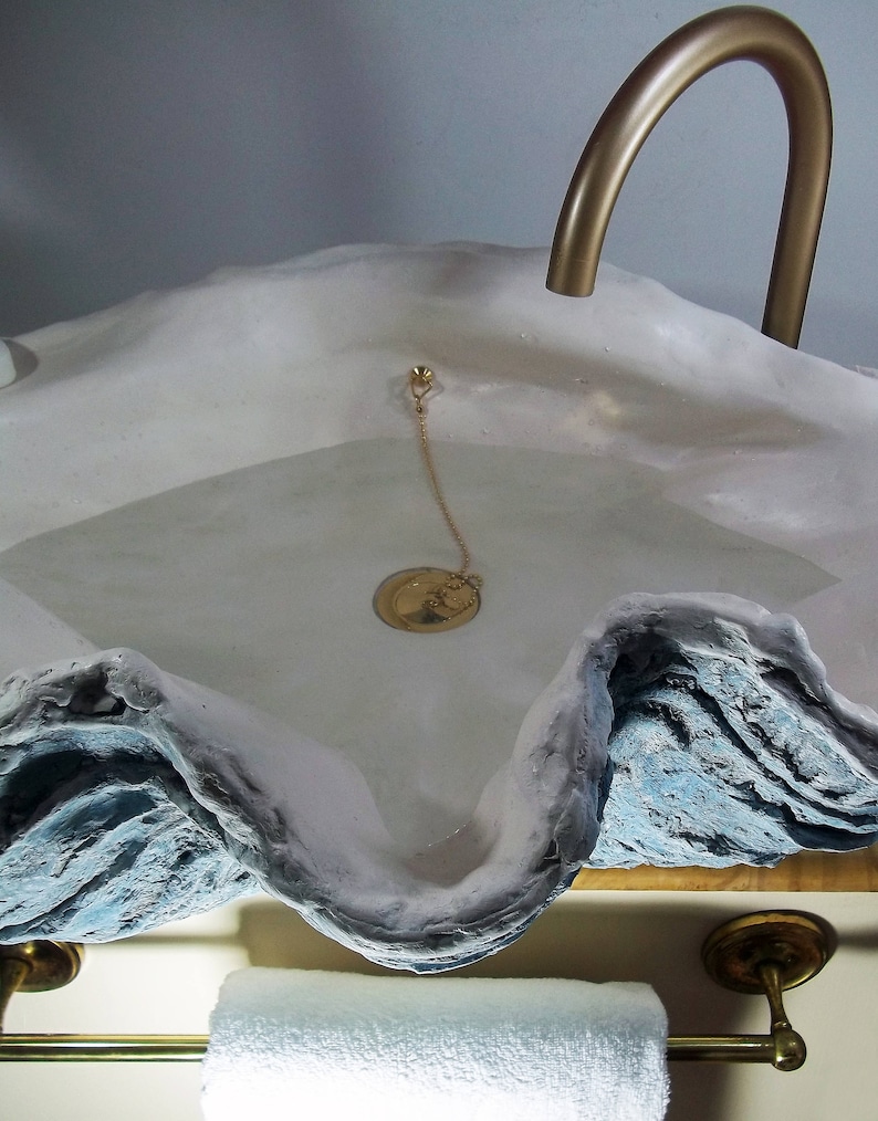 Giant Clam Shell Bathroom Sink Wash Basin Bowl Counter Top Etsy