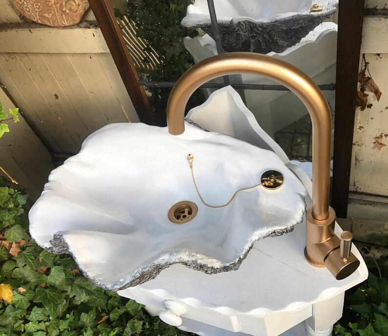Shell Like Sink Small Clam Shell Bathroom Sink Wash Basin Bowl Vessel Counter Top ...