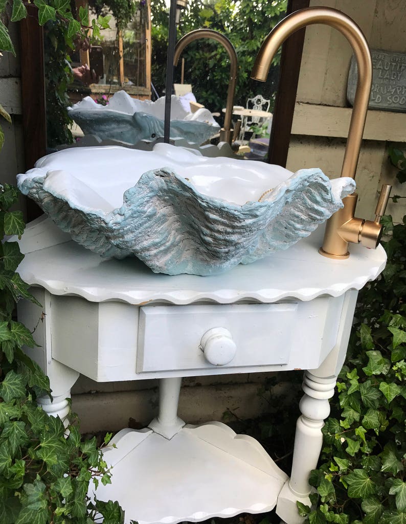 Giant Clam Shell Bathroom Sink Wash Basin Bowl Vessel Counter Etsy