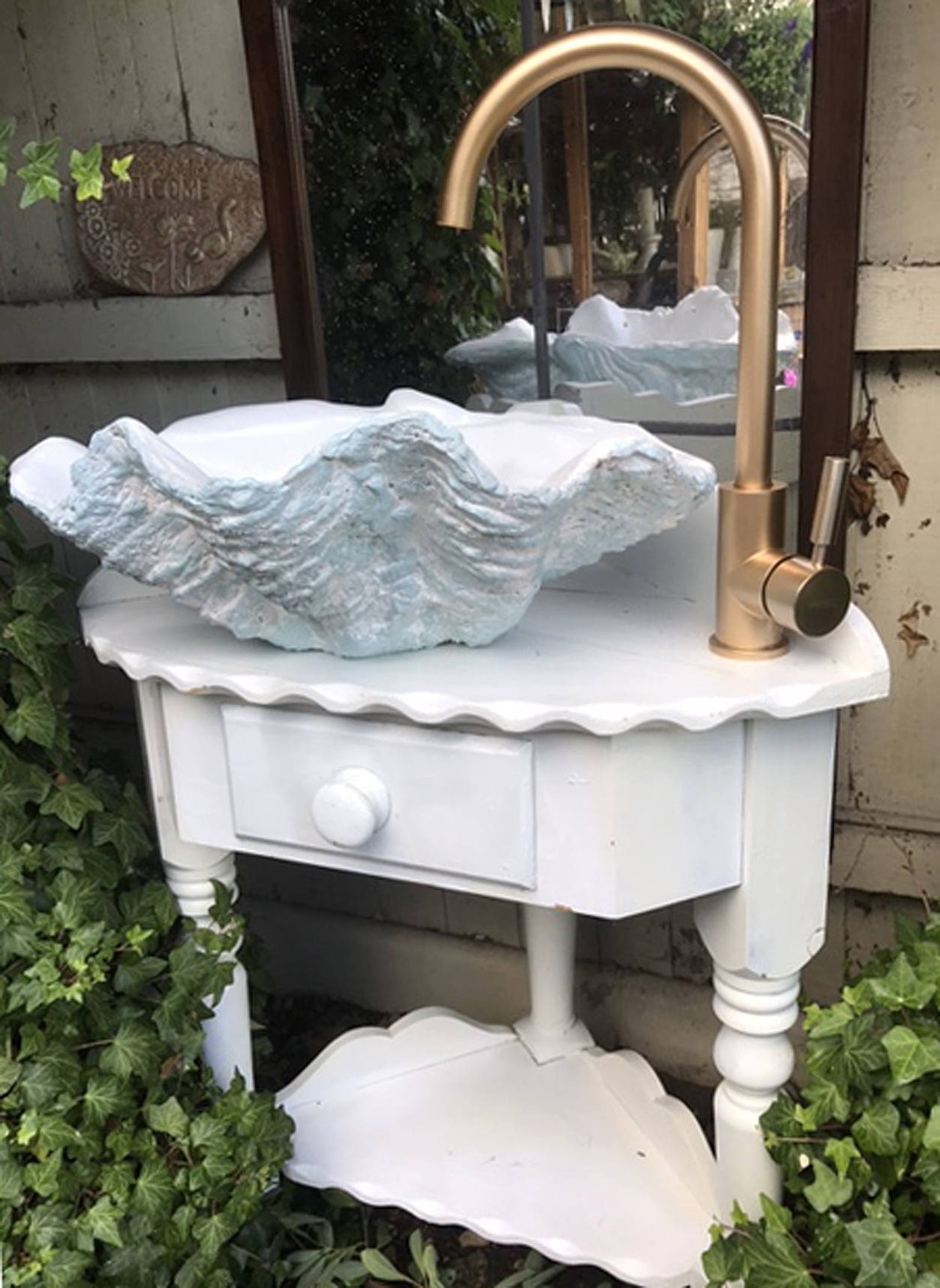 Giant Clam Shell Bathroom Sink Wash Basin Bowl Vessel Counter Etsy