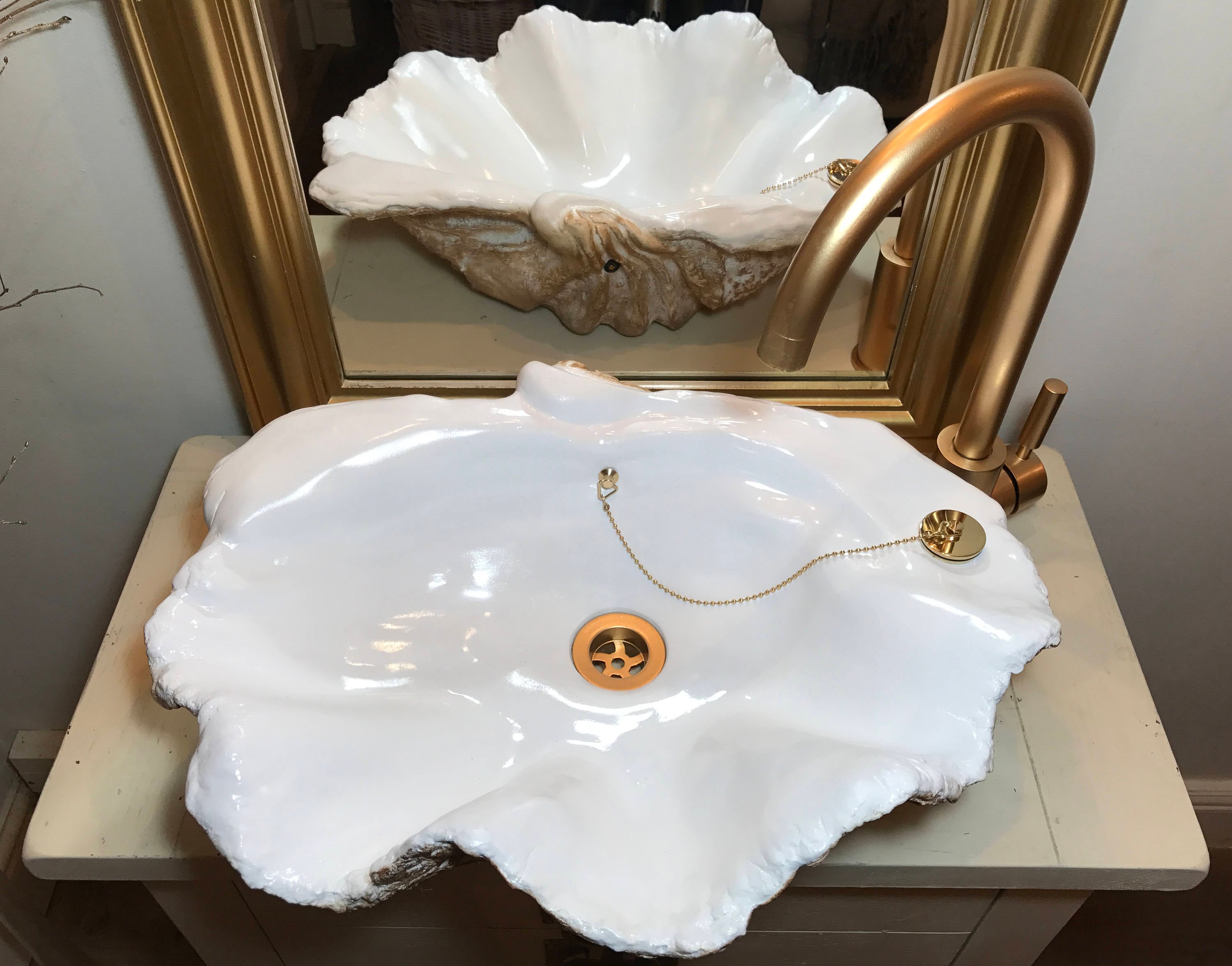 Giant Clam Shell Bathroom Sink Wash Basin Bowl Vessel Counter Etsy