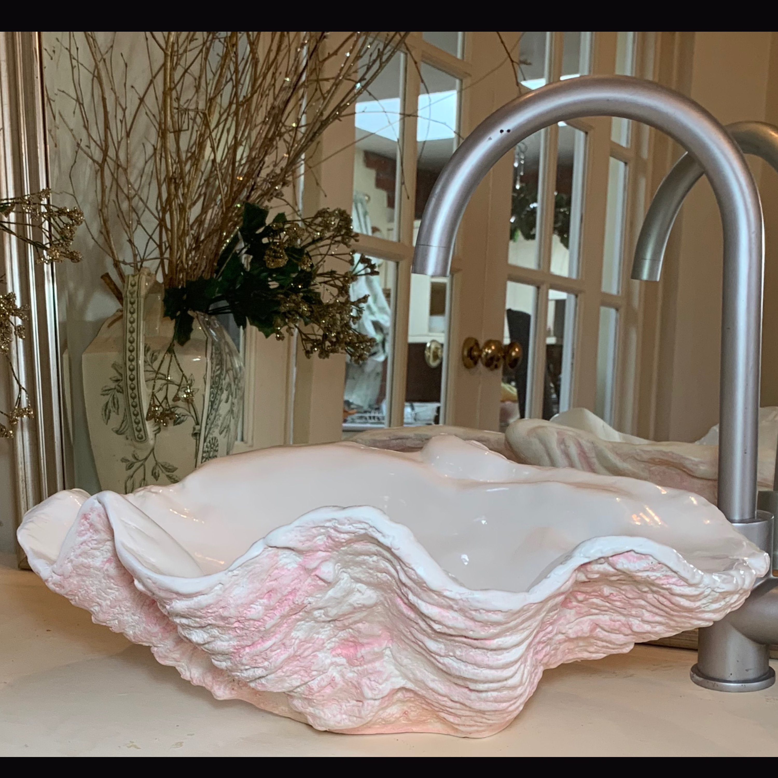 Giant Clam Shell Bathroom Sink Wash Basin Bowl Vessel Counter Etsy