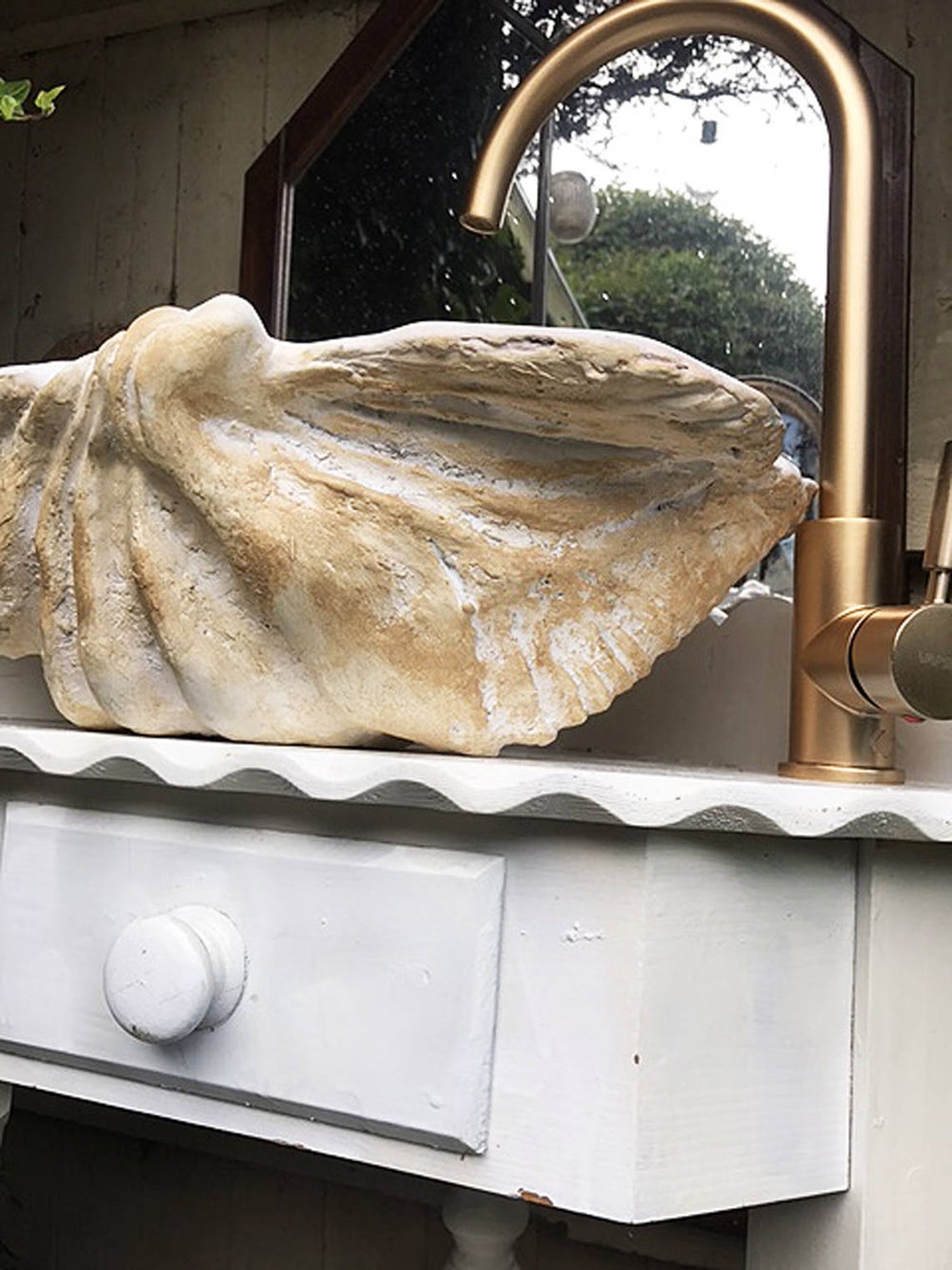 Giant Clam Shell Bathroom Sink Wash Basin Vessel Bowl Counter Etsy