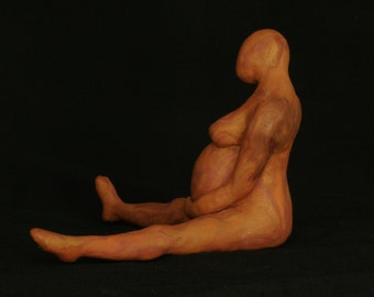 Pregnant woman sculpture, nude fine art sculpture, New Mother Gift, Mother's Day gift