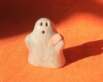 Ghost Boo Boo 6, Halloween miniature ghost figurine, handmade miniature ghost sculpture, miniature ghost Halloween decoration