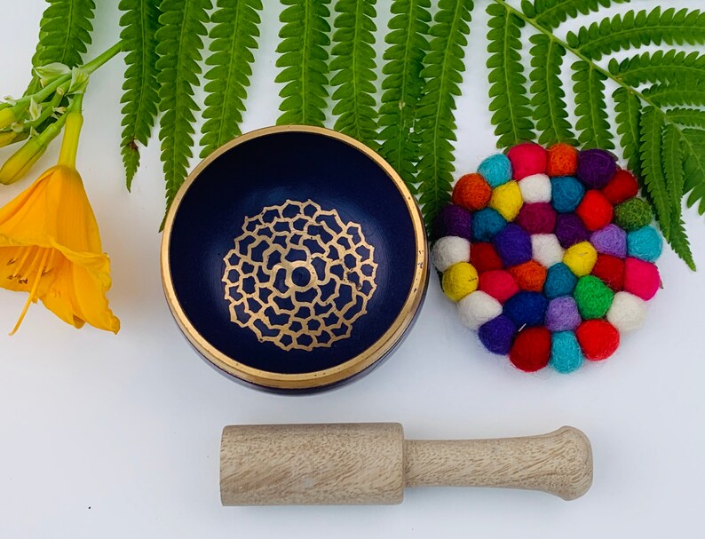 Tibetan Singing Bowl Charka Complete Set Palm Size for Etsy