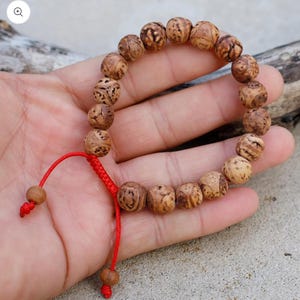 Tibetan Buddhist Bodhi Seed 18 Beads Adjustable Mala Bracelet Free Pouch - FAST SHIPPING in USA!!!