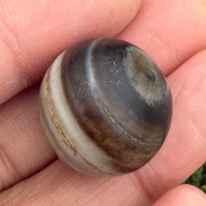 Indo-Himalayan Ancient Suleimani Bead | Antique Agate | Tribal Ethnic Jewelry | Rare Spiritual Healing Amulet 21mm
