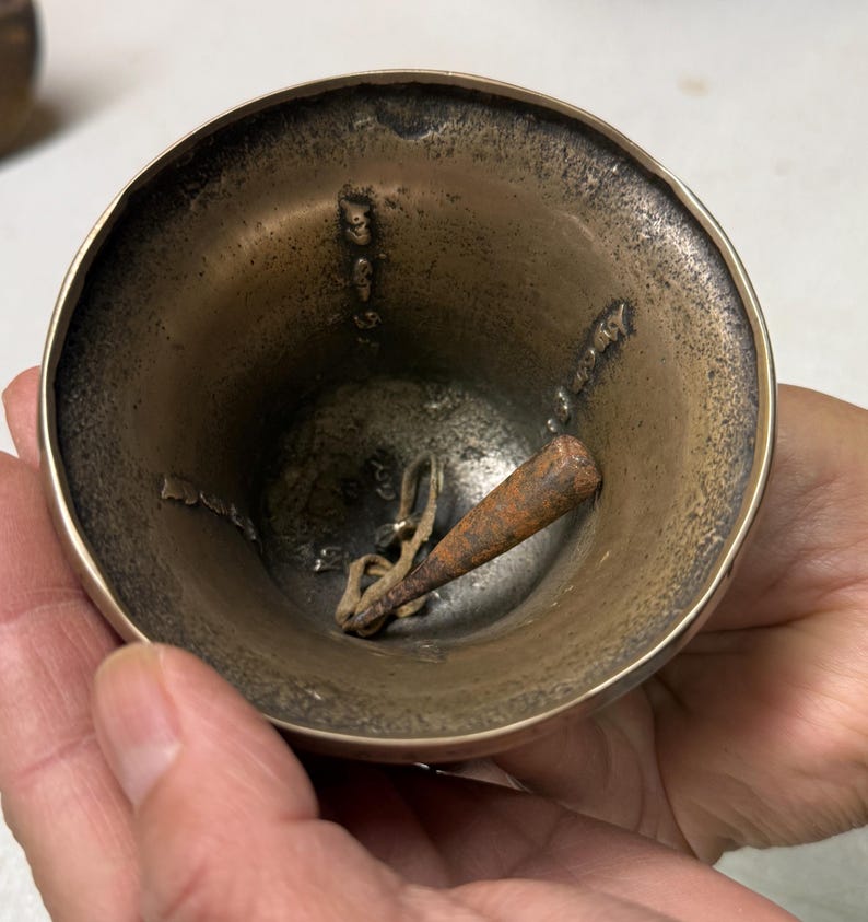 Tibetan Buddhist Antique Bell and Dorje Ritual Set with Original Case image 11