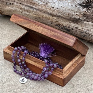 Amethyst 108 Beads Knotted Mala Prayer Meditation Yoga Chakra With Free Wooden Gift Box - Fast Shipping