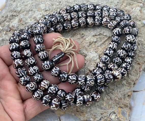 Buffalo Bone Om Mala, 108 beads