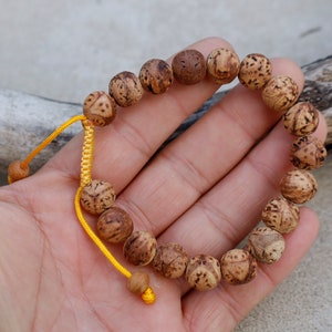 Tibetan Buddhist Bodhi Seed 18 Beads Adjustable Mala Bracelet Free Pouch - FAST SHIPPING in USA!!!