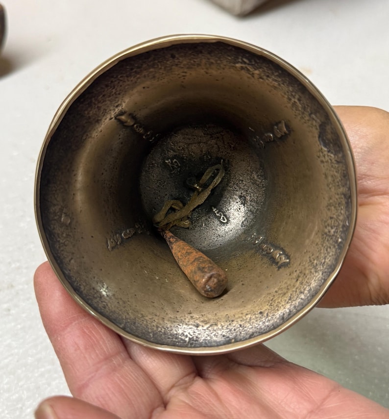Tibetan Buddhist Antique Bell and Dorje Ritual Set with Original Case image 13