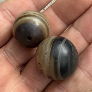 Indo-Himalayan Ancient Suleimani Beads | Antique Agate | Tribal Ethnic Jewelry | Rare Spiritual Healing Amulet 2 pcs