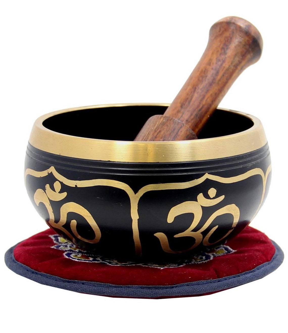 Tibetan Singing Bowl Complete Set Hindu Om With Mallet and Etsy