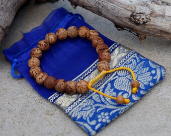 Bodhi Seed Meditation Bead Bracelet - Yellow String – Amadara