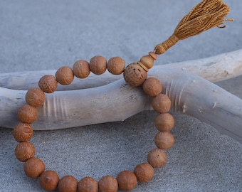 Selten zu finden Buddhistische Meditation Nepal Bodhi Samen Handgelenk Mala / kleine Perlen mit Gratis Mala Tasche