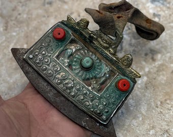 Antique Tibetan Traditional Fire Mecha- Match Striker-Tibetan - Lighter  Leather Flint Pouch Purse